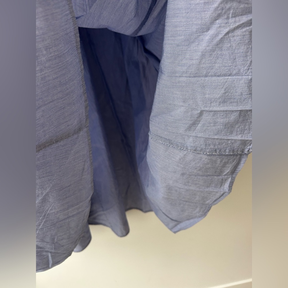 Muji Cool Touch Broadcloth Patterned Flared Skirt blue - Picture 7 of 12